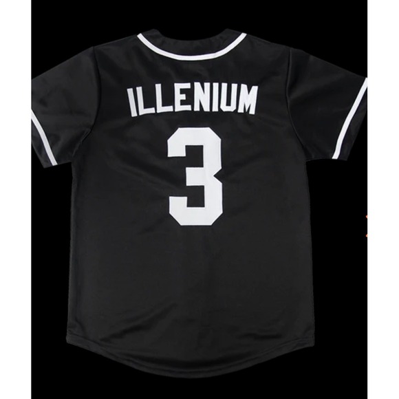 Official Illenium LTD Licensed Baseball Jersey Black White #3 NWT Men Size S - Picture 3 of 6